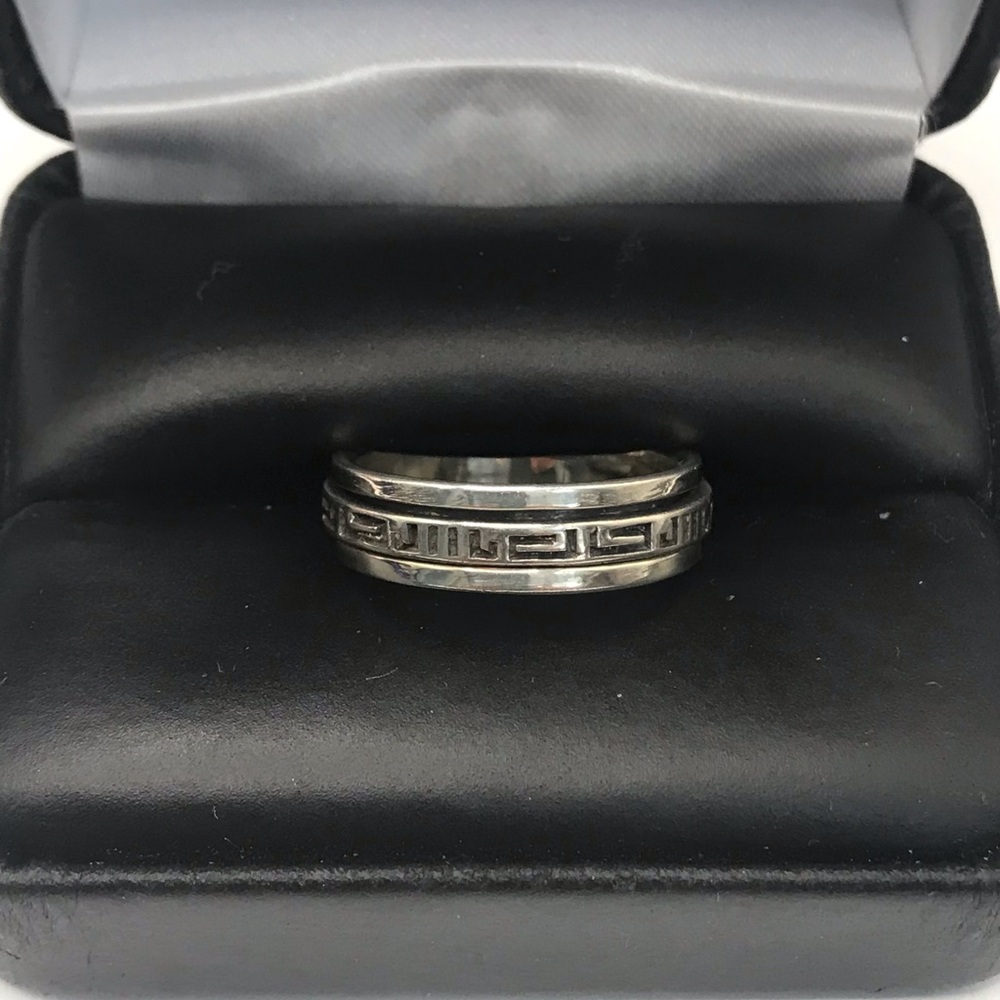 925 Sterling Silver Unisex Greek Key Spinner Band Ring size 6